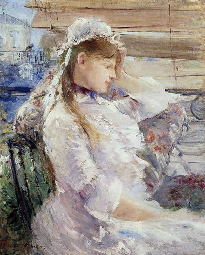 Oturan genç bir kadının profili by Berthe Morisot