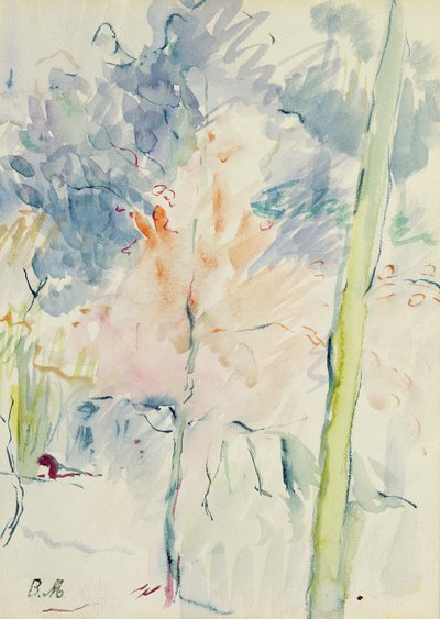 Ormandaki Kızıl Ağaç, 1893 by Berthe Morisot