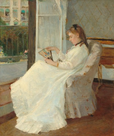 Bir Pencerede Sanatçının Kızkardeşi by Berthe Morisot