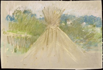 Küçük Haystack, 1882 (kağıt üzerinde pastel) by Berthe Morisot