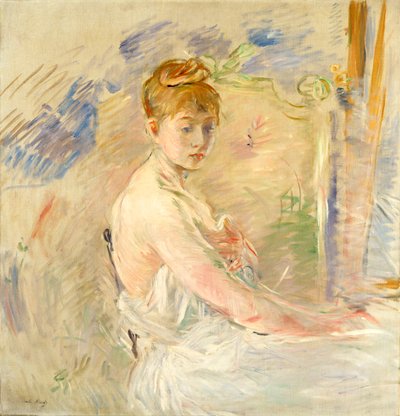 genç kız, kalkıyor by Berthe Morisot