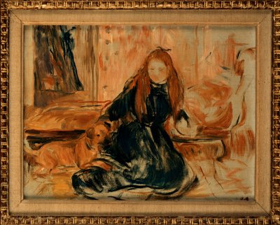 Köpekle Oynayan Genç Kız, 1892 by Berthe Morisot
