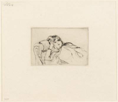 genç kadın, istirahat by Berthe Morisot