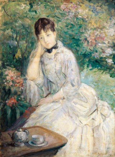Kanepede oturan genç kadın, by Berthe Morisot