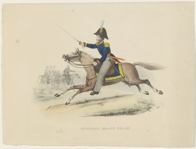 Belçikalı General Binbaşı, 1830 Belçikalı Tümgeneral (nesne üzerindeki başlık) Belçika kostümleri: eski ve modern, askeri, sivil ve dini, 1830 (seri başlığı) by Bertrand