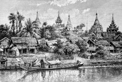 Yenan Gyong, Myanmar, 1895. by Auguste Bertrand