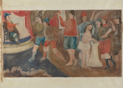 Haç İstasyonu No. 1: İsa Ölüme Mahkûm Edildi, c. 1936. by Beulah Bradleigh