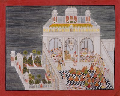Maharana Ari Singh, Saraylıları ile Jagniwas Su Sarayında Eğlenirken, 1767 tarihli. by Bhima