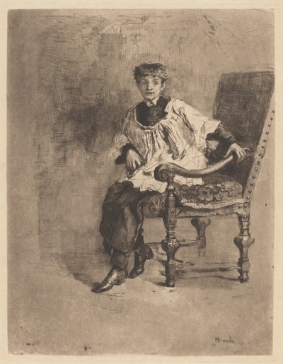 Oturan Yardımcı, c. 1872. by Bianchi Mose