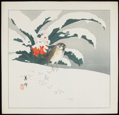 Karda Kuş, 20. yüzyılın başlarında by Biho Takashi or Takahashi (b. 1873. fl 1890 1930)