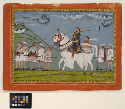 Kunwar Dhan Singh çilli atının üzerinde by Bijna Bijna