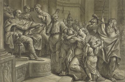 Eponina, Vespasian'dan Sabinus için merhamet diledi by Blaise Nicolas Lesueur