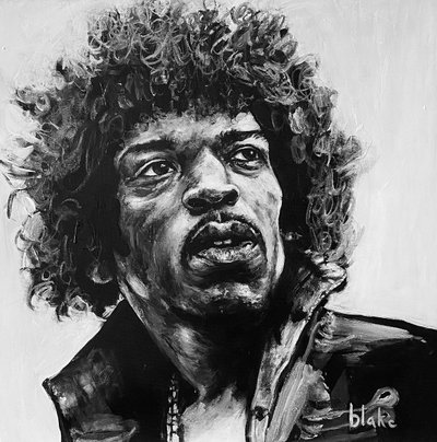 Jimi, 2021 dolayları (tuval üzerine akrilik) by Blake Munch