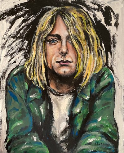 Kurt Cobain, 2020 dolayları (tuval üzerine akrilik) by Blake Munch