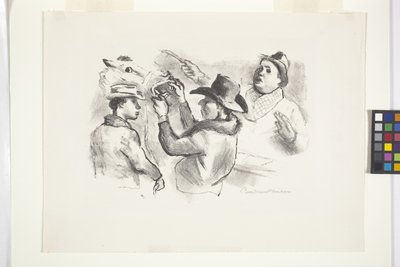 At Müzayedesi (litografi) by Boardman Robinson