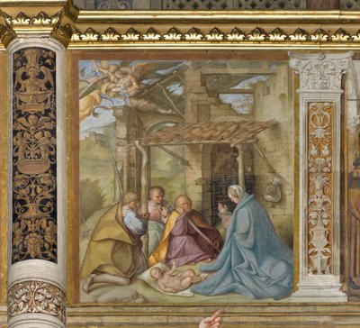 Orta Aave, Dördüncü Kuzey Açıklığı, Çobanların Hayranlığı, Boccaccio Boccaccino 1516-17 by Boccaccio Boccaccino
