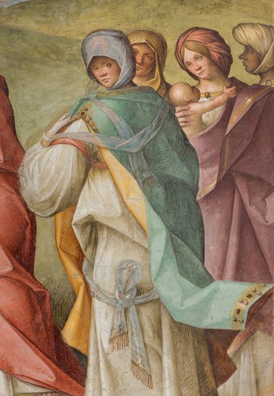 Orta Nef, Üçüncü Kuzey Açıklığı, Ziyaret, Boccaccio Boccaccino 1516-17, Detay by Boccaccio Boccaccino