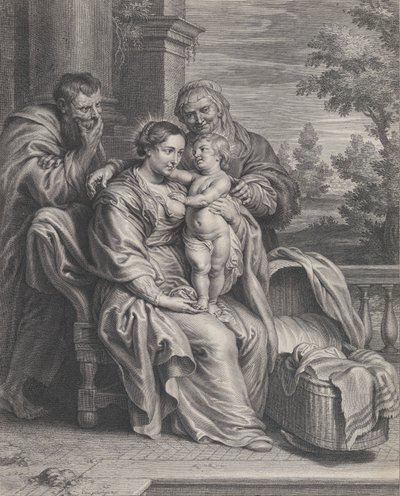 Aziz Anne ile Kutsal Aile, ca. 1625-35. by Boetius Adams Bolswert