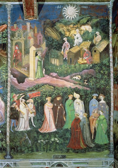 Haziran Ayı, c.1400 (fresk) by Bohemian School
