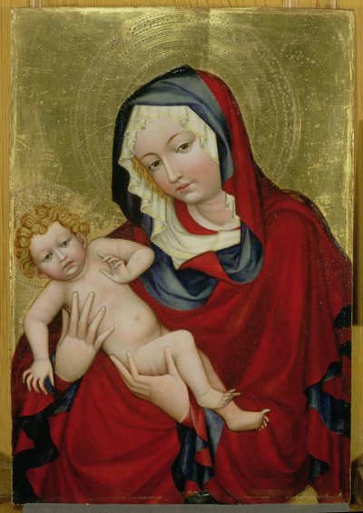 Bakire ve Çocuk, c.1400 (panelde tempera ve altın varak) by Bohemian School