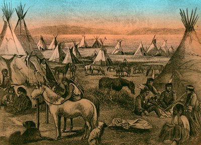 Navajo Kızılderili kampı by Bohuslav Kroupa