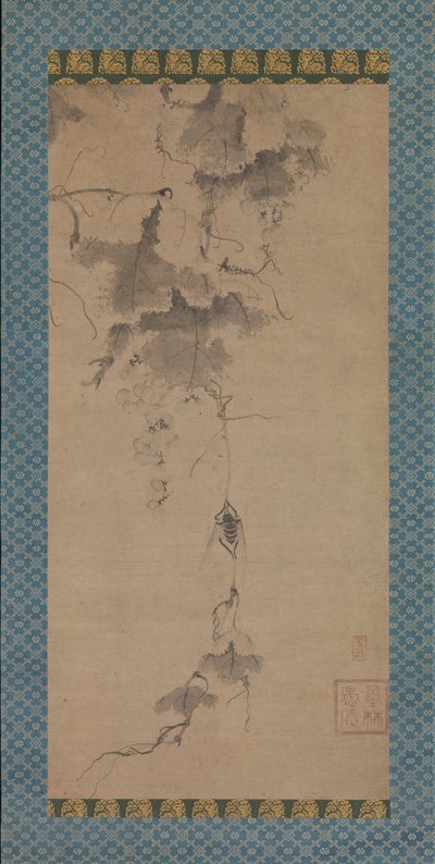 14. yüzyılın sonlarında bir Asma üzerinde ağustosböceği. by Bokurin Guan