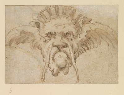 Grotesk maske, 17. yüzyıl by Bolognese School