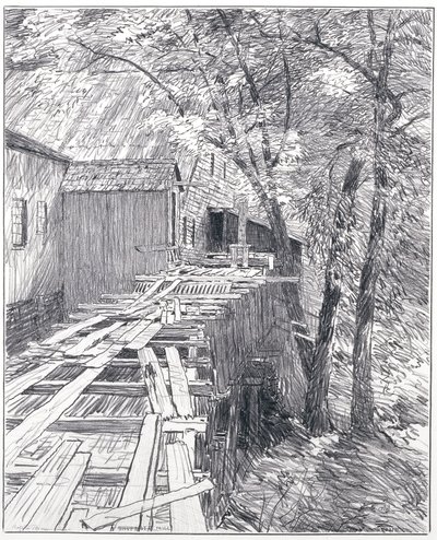 Shufelt'S Mill (kağıt üzerine mürekkep) by Bolton Coit Brown