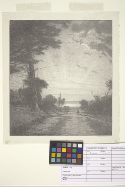 Gündoğumu (kağıt üzerine mürekkep) by Bolton Coit Brown