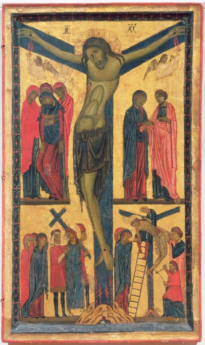 Kutsal kadınlarla Çarmıha Gerilme, yas tutanlar, Calvary Yolunda İsa ve Biriktirme, bir diptych