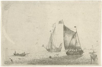 Bir balıkçı teknesi ile deniz manzarası by Bonaventura Peeters (I)