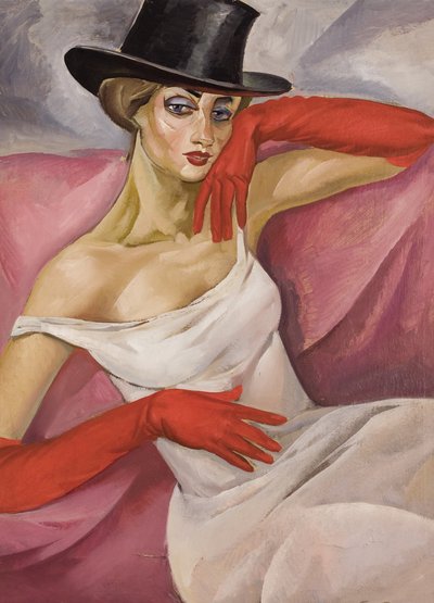 Bayan Silindir Şapkalı by Boris Dmitrievich Grigoriev