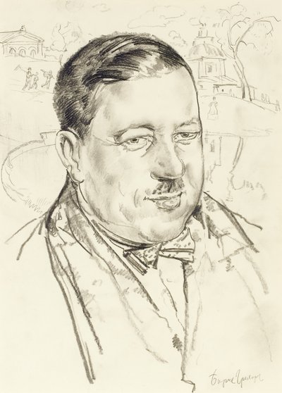 Sanatçı Ilya Mashkov'un portresi by Boris Dmitrievich Grigoriev
