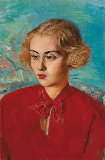Kırmızılı Kadın by Boris Dmitrievich Grigoriev