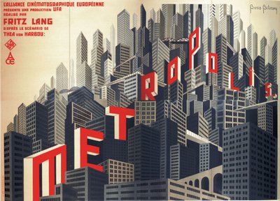 Film afişi Metropolis, Fritz Lang, 1926 by Boris Konstantinovich Bilinsky