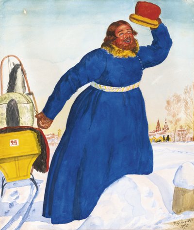 arabacı, 1920 by Boris Mikhailovich Kustodiev