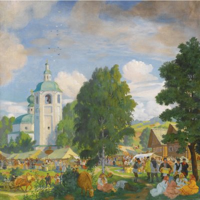 Köy Fuarı, 1920 by Boris Mikhailovich Kustodiev