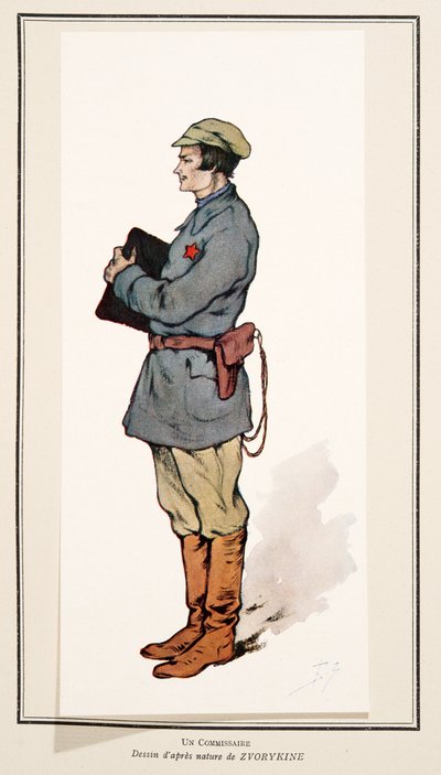 Sovyetler Tarihinden Komiser, pub. 1922 (renkli taş) by Boris Vasilievich Zvorykin