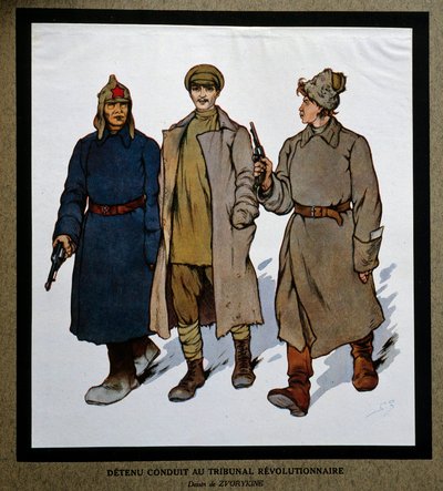 1917 Devrimi'nden sonra Rusya: “Devrim Mahkemesine getirilen bir detenu”. Boris Zvorykin'in (1872-1935) çizimi. Sosyal Tarih Enstitüsü, Montreuil by Boris Vasilievich Zvorykin