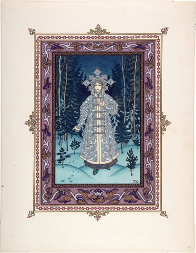 Snegourotchka ( ou Snegourka, la Fille de neige) - Masal için İllüstrasyon Snegurochka par Zvorykin, Boris Vasilievich (1872
