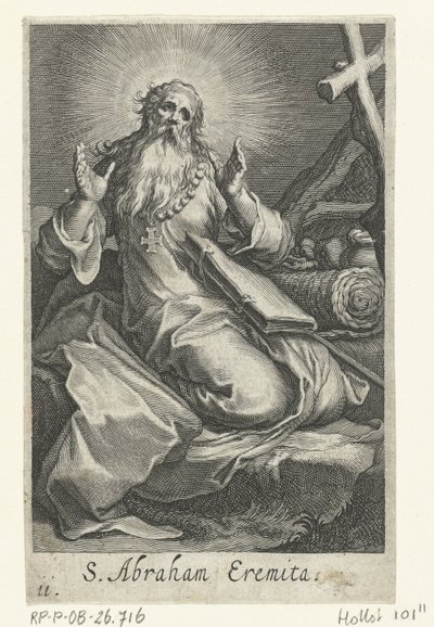Bir keşiş olarak Edessa Aziz İbrahim S. Abraham Eremita (nesne üzerindeki başlık) Hermits (dizi adı) Sacra eremvs ascetarvm (dizi başlığı) by Boëtius Adamsz. Bolswert