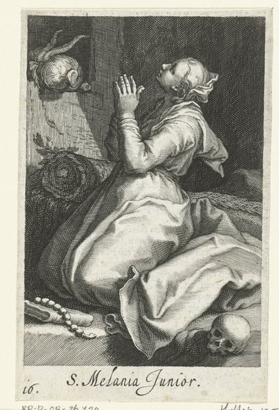 Hermites olarak Genç Aziz Melania S. Melania Junior (nesne üzerindeki başlık) Hermites (dizi adı) Sacra Eremus Ascetriarum (dizi adı) by Boëtius Adamsz. Bolswert