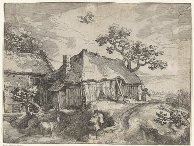Çiftlik ve Ganymede soygunu ile manzara Kırsal Yüzler (dizi adı) by Boëtius Adamsz. Bolswert