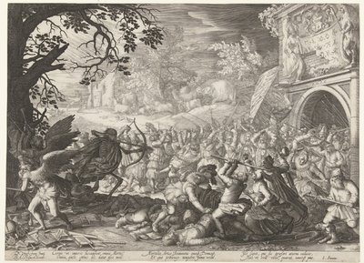 Ölümün Zaferi Ölüm insanlığa karşı savaşır by Boëtius Adamsz. Bolswert