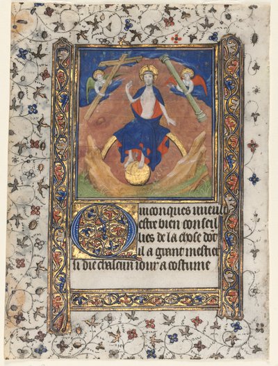 Saatler Kitabından Bir Yaprak: Yargıdaki Mesih, c. 1415. by Boucicaut Master