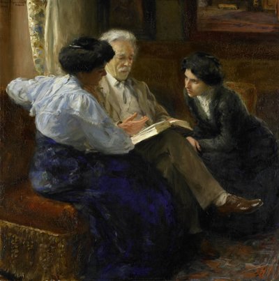Alphons Marie Antoine Joseph Grandmont (1837-1909), Sanatçının ikinci kocası, iki İtalyan Kıza Özel Ders Veriyor by Bramine Hubrecht