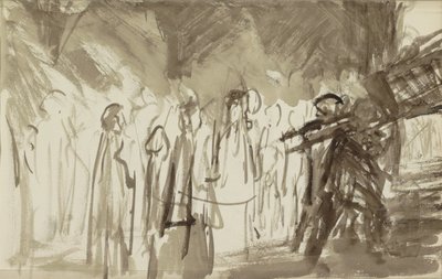 Seyircilerin yanından bir tabutun taşındığı cenaze töreni by Bramine Hubrecht