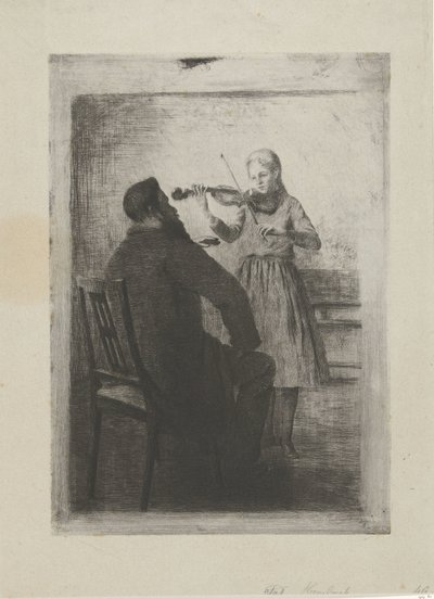 Keman çalan kız ve bir adam by Bramine Hubrecht