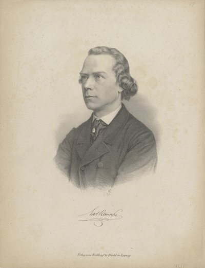 Piyanist ve besteci Carl Heinrich Carsten Reinecke'nin portresi 1824-1910, c. 1850. by Breitkopf and Härtel