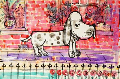 Köpek (akrilik poster rengi ve renkli mürekkepler) by Brenda Brin Booker